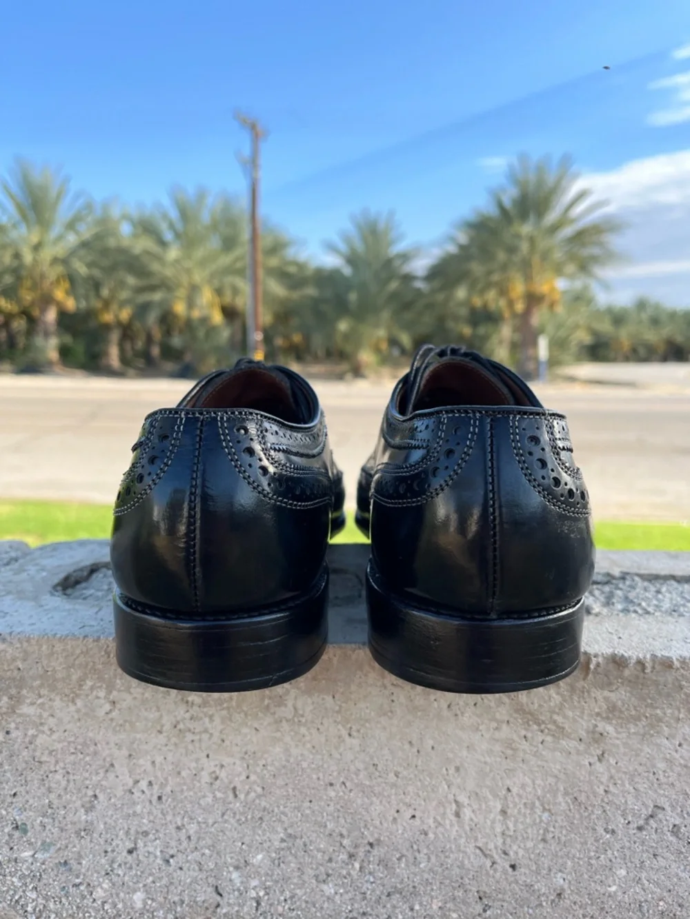 Allen Edmonds McAllister Men’s Black Leather Wingtip Brogue Oxfords Dress 9D